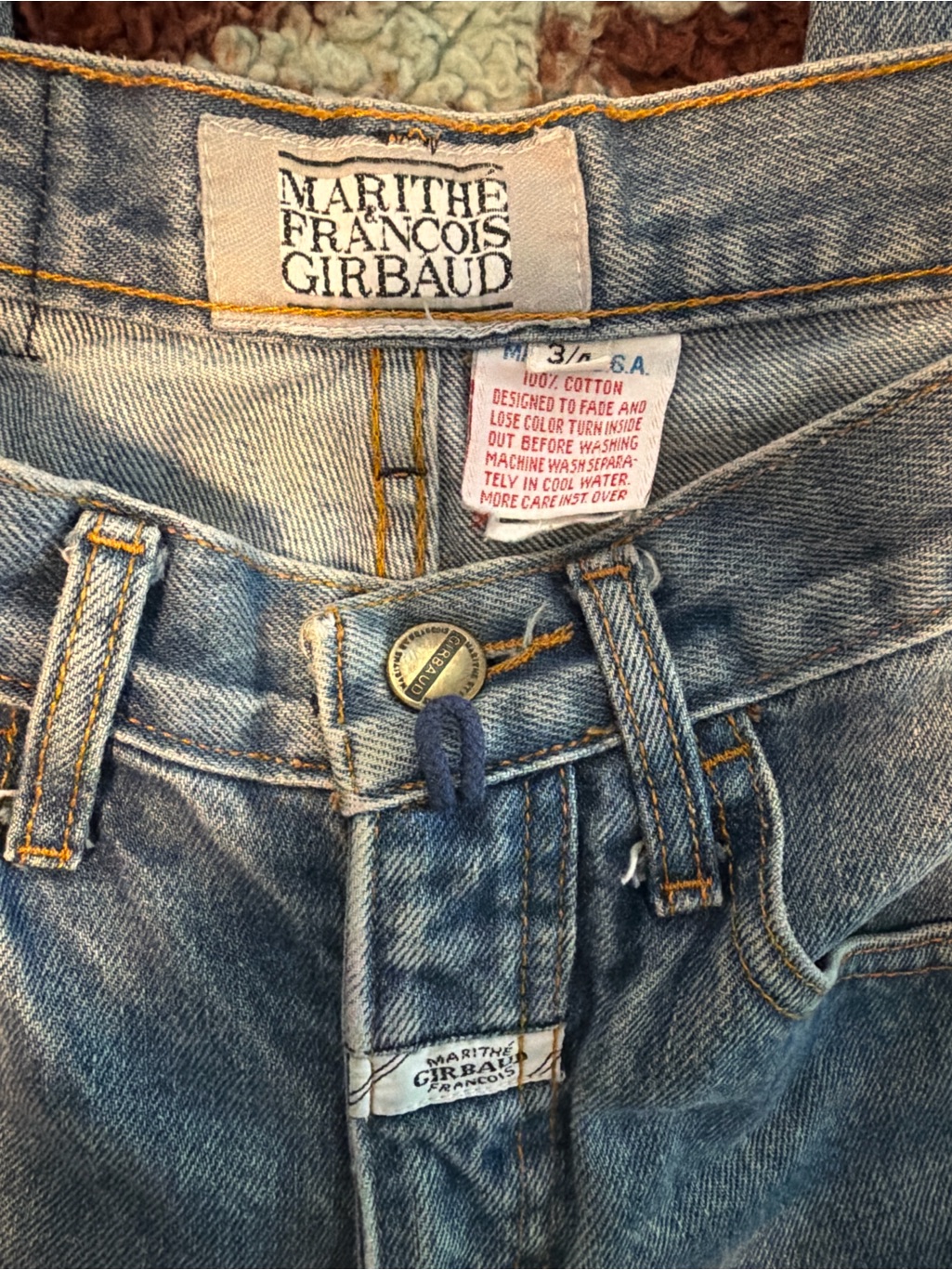Rare 1980’s Vintage Marithe Francois Girbaud Women’s 3/4 Light Blue Denim Jeans